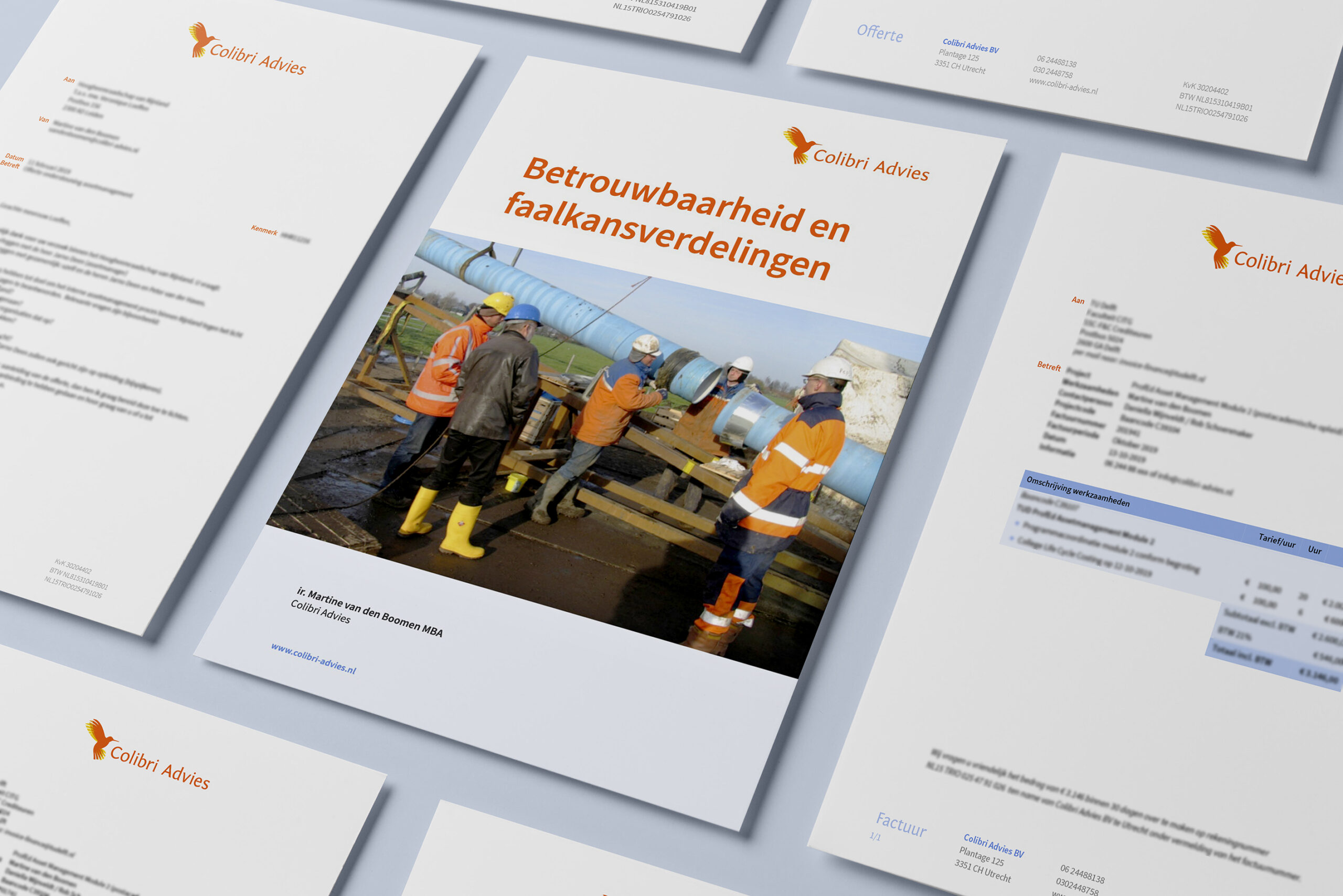 Office templates voor Colibri Advies Utrecht. Vormgeving Katie McGonigal